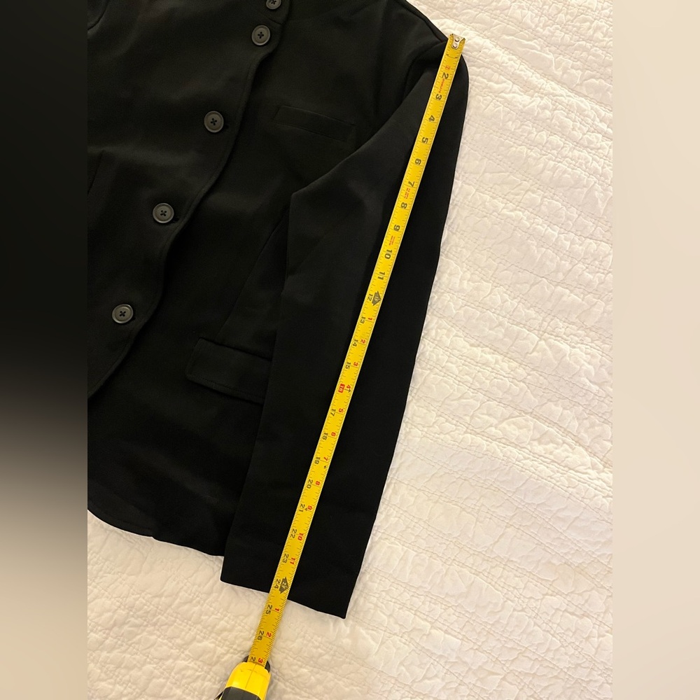 NWOT Quince ultra-stretch ponte stand collar blazer black L - Picture 7 of 13